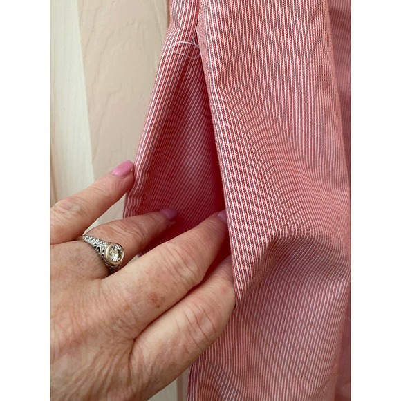 Tibi Red White Pinstripe Dress 10 POCKETS Short Sleeves Sundress spring summer - Picture 4 of 10